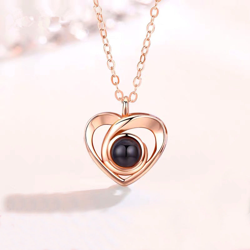 Personlig Foto Projektion Halskæde – Hjerteformet Gave til Elskede